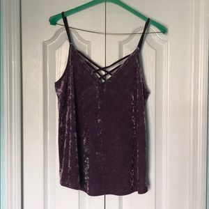American Eagle purple velvet tank top